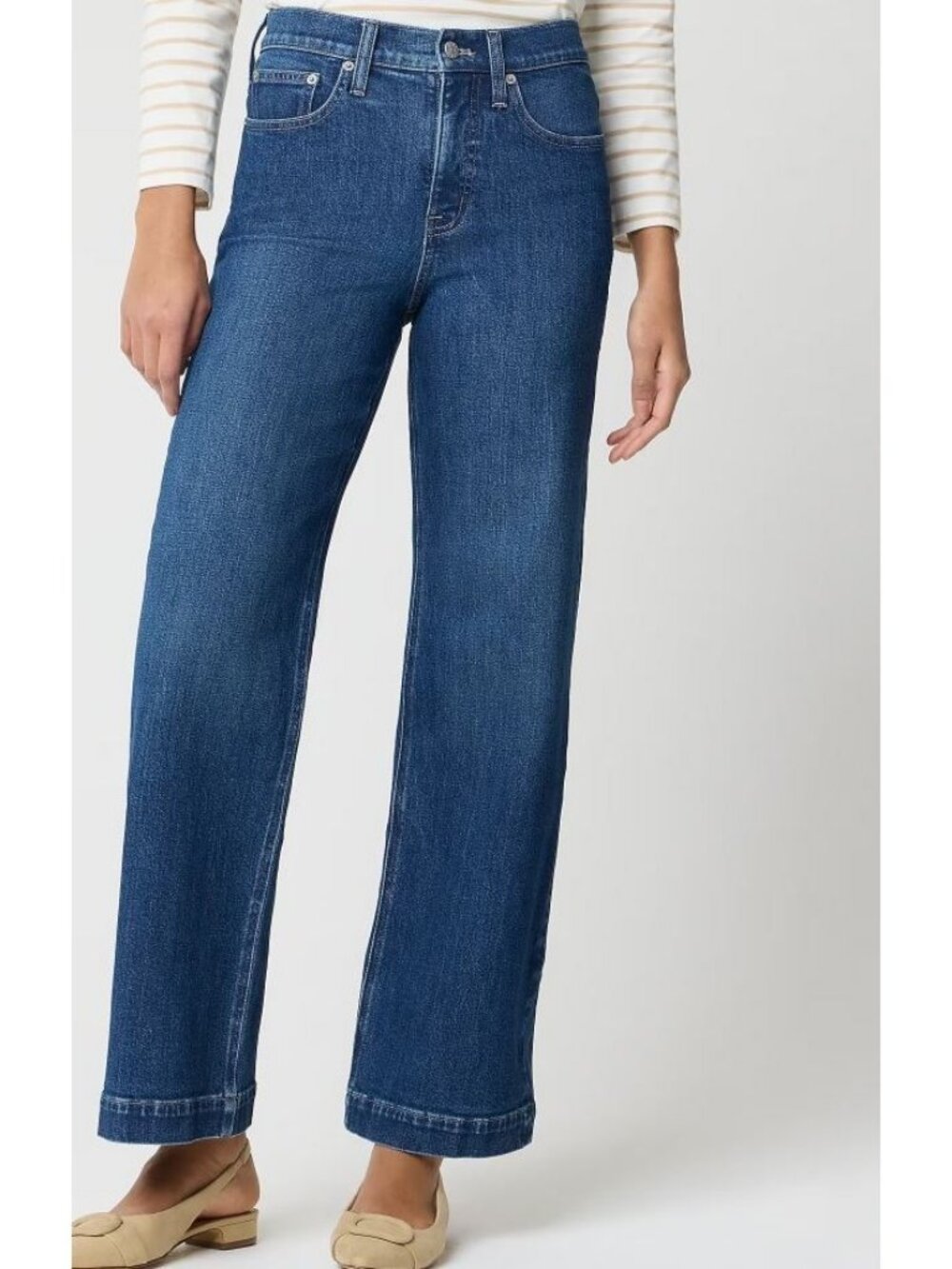J. Crew Factory CO136 Classic Wide Leg Jean Navy Shadow Wash Size 25 NWT